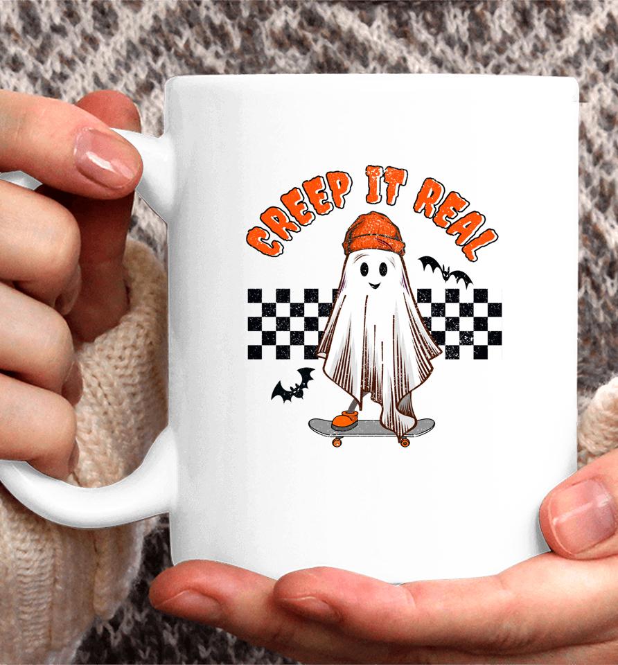 Retro Halloween Creep It Real Vintage Ghost Halloween Skater Coffee Mug