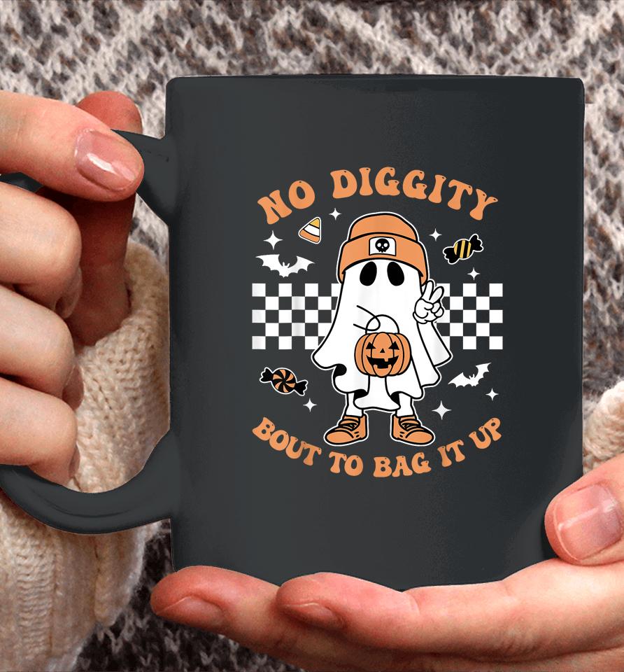 Retro Halloween Kids No Diggity Bout To Bag It Up Ghost Coffee Mug