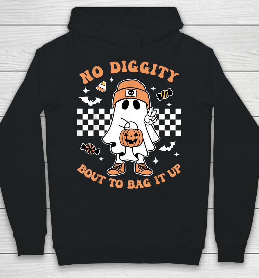 Retro Halloween Kids No Diggity Bout To Bag It Up Ghost Hoodie