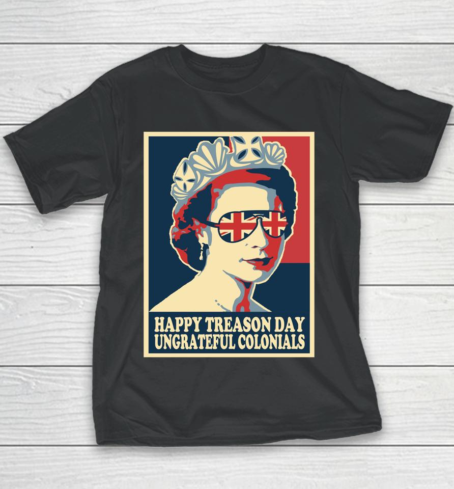 Retro Happy Treason Day 4Th Of July British Colonials Flag Youth T-Shirt
