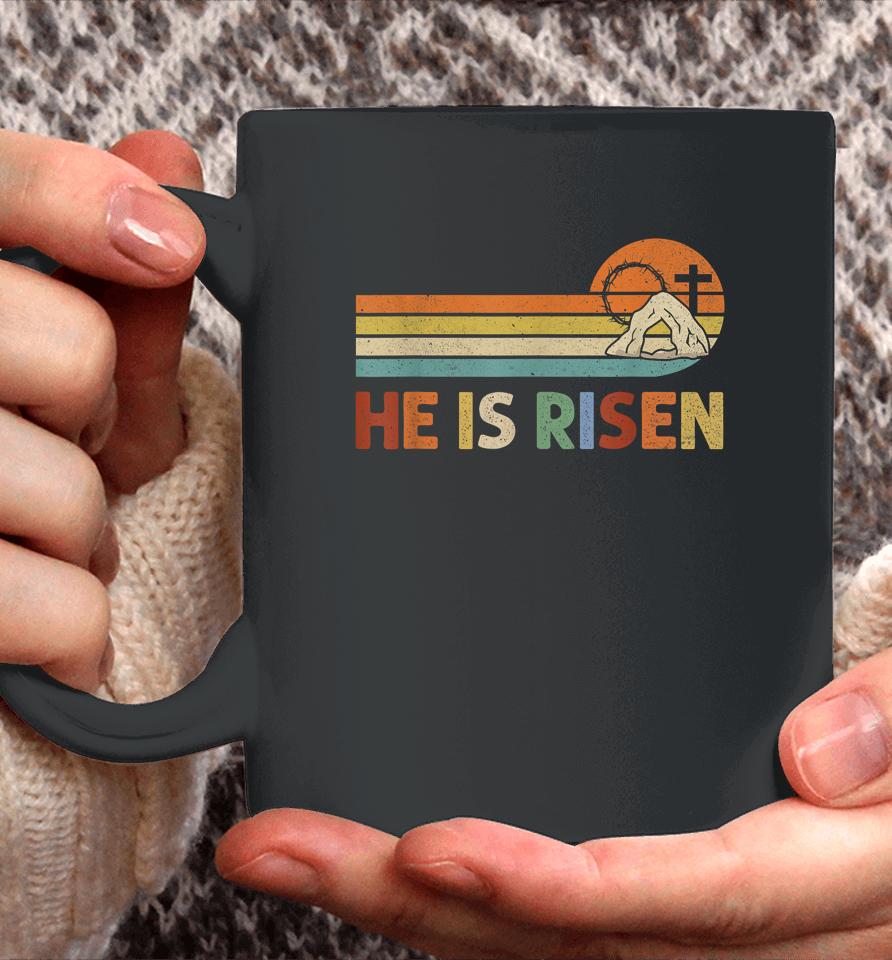 Retro He Is Risen Easter Day Christian Faith Coffee Mug