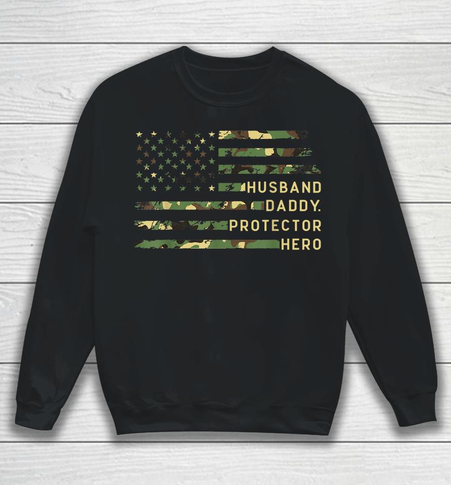 Retro Husband Daddy Protector Hero Fathers Day For Dad Sweatshirt