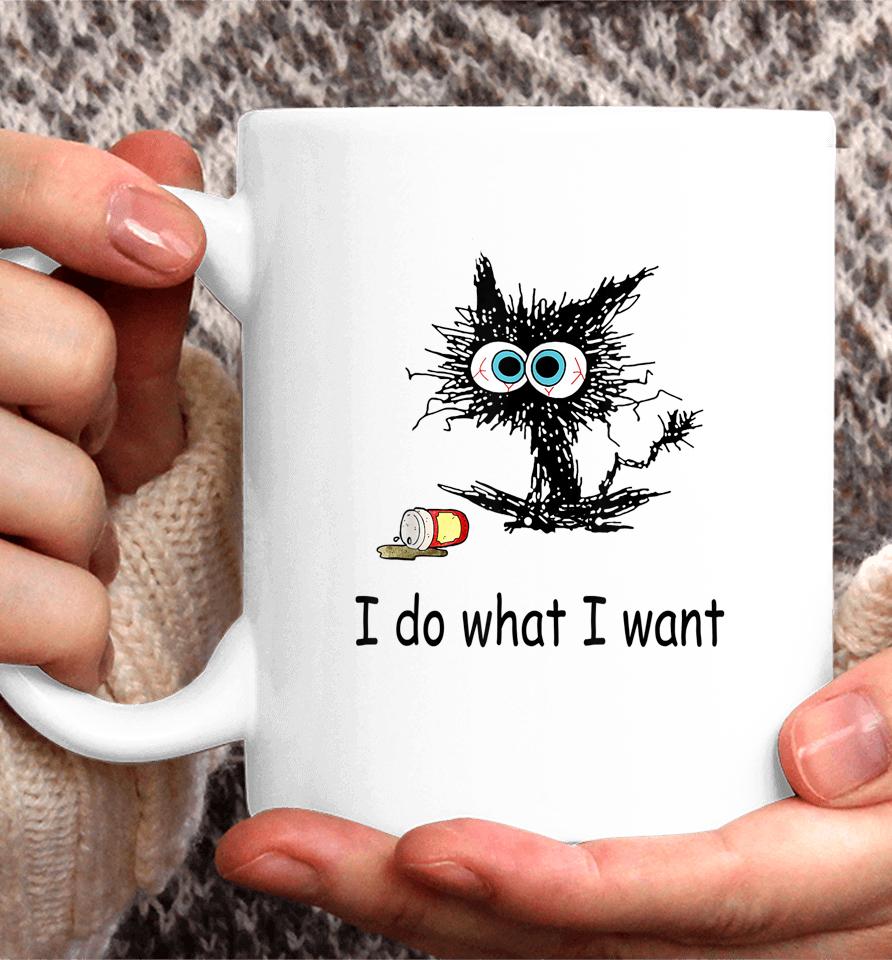Retro I Do What I Want Cat Funny Cat Lover Spilled Coffee Coffee Mug