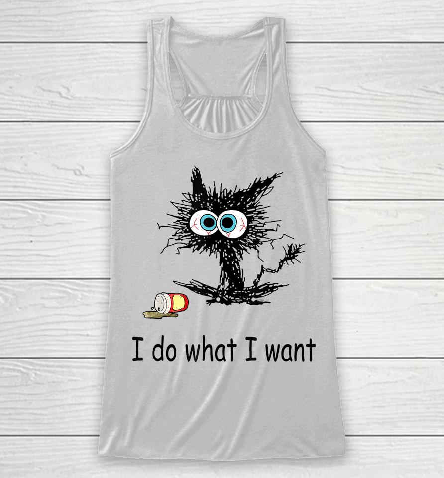 Retro I Do What I Want Cat Funny Cat Lover Spilled Coffee Racerback Tank