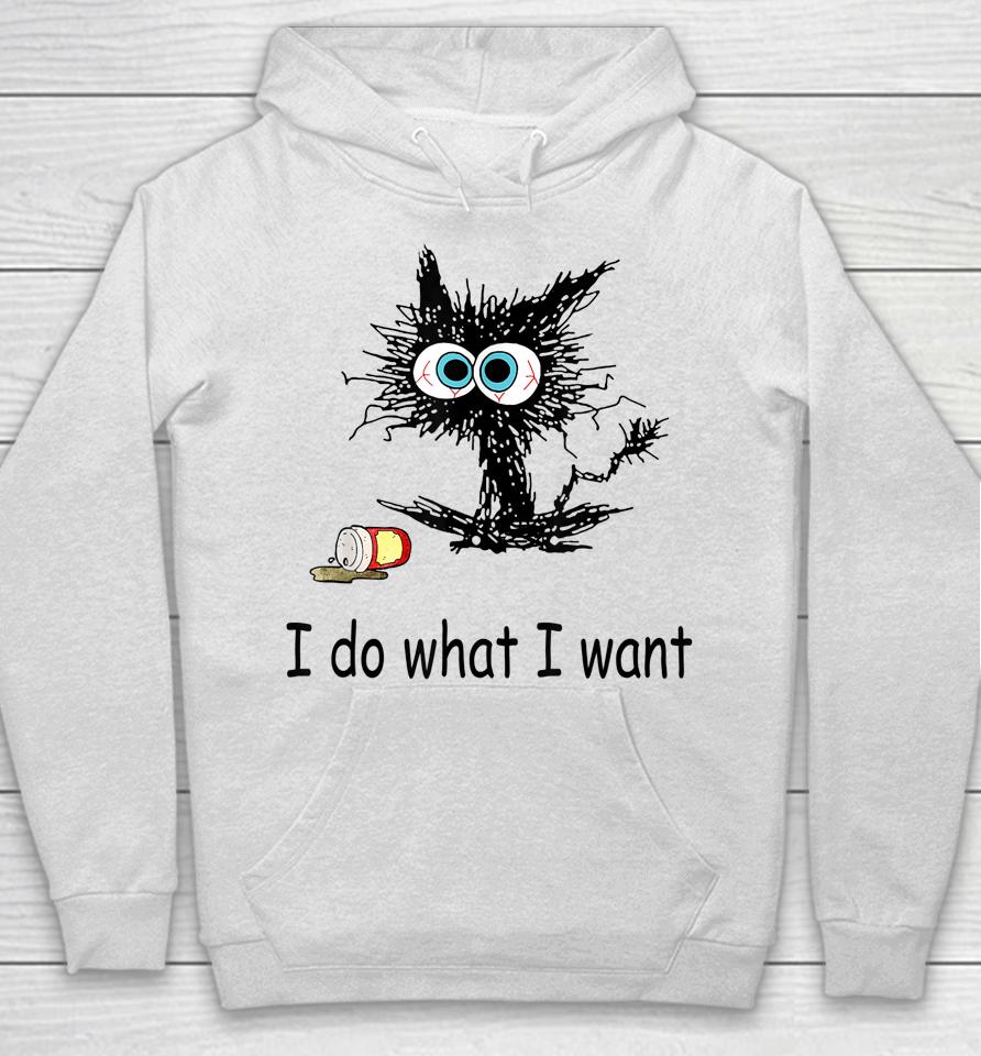 Retro I Do What I Want Cat Funny Cat Lover Spilled Coffee Hoodie