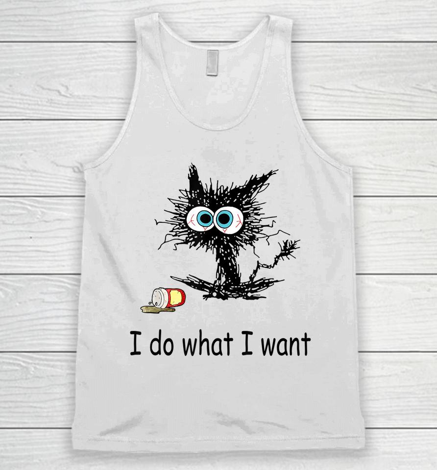 Retro I Do What I Want Cat Funny Cat Lover Spilled Coffee Unisex Tank Top