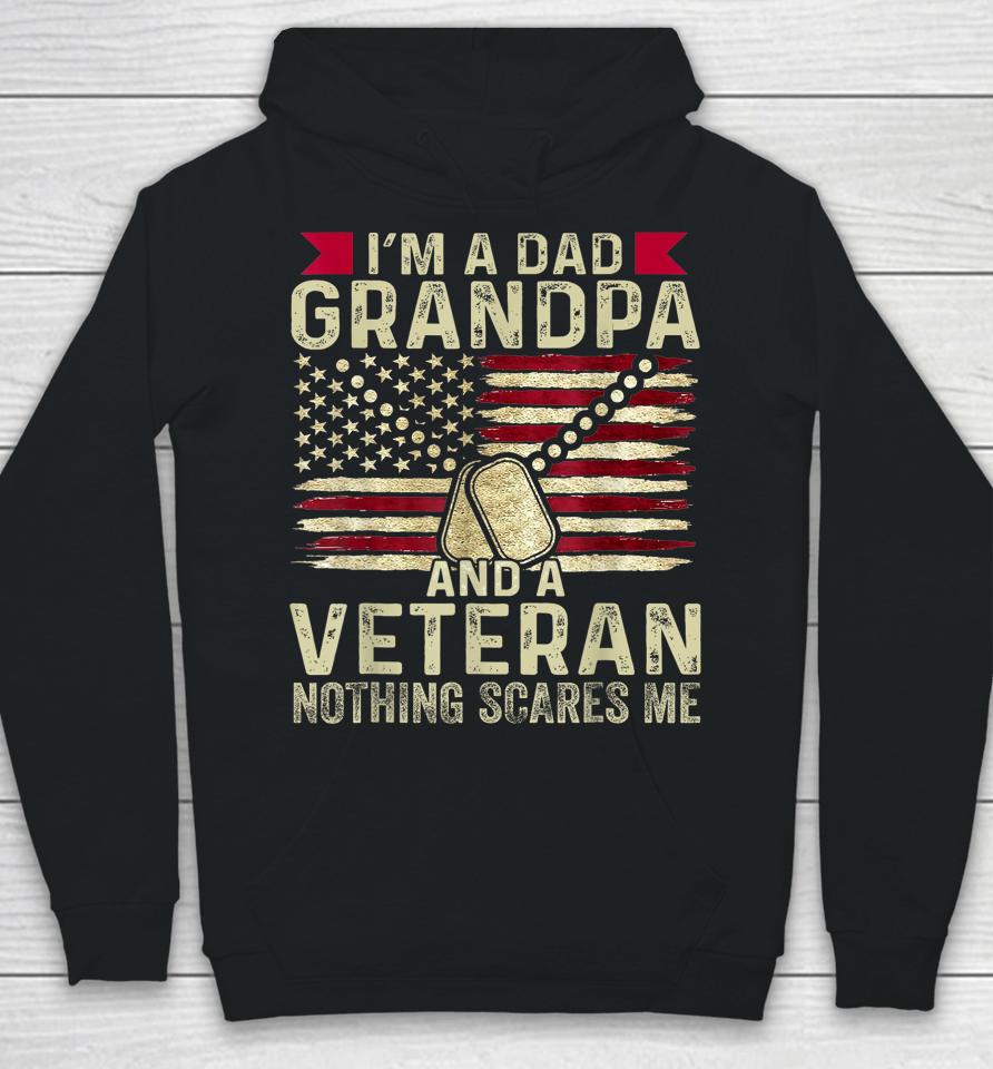 Retro I'm A Dad Grandpa And A Veteran Nothing Scares Me Hoodie