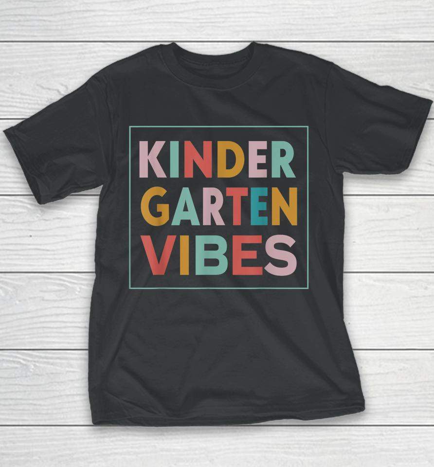 Retro Kindergarten Vibes First Day Back To School Teacher Youth T-Shirt