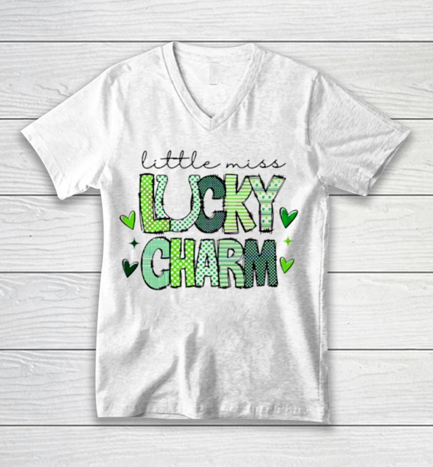 Retro Little Miss Lucky Charm Unisex V-Neck T-Shirt