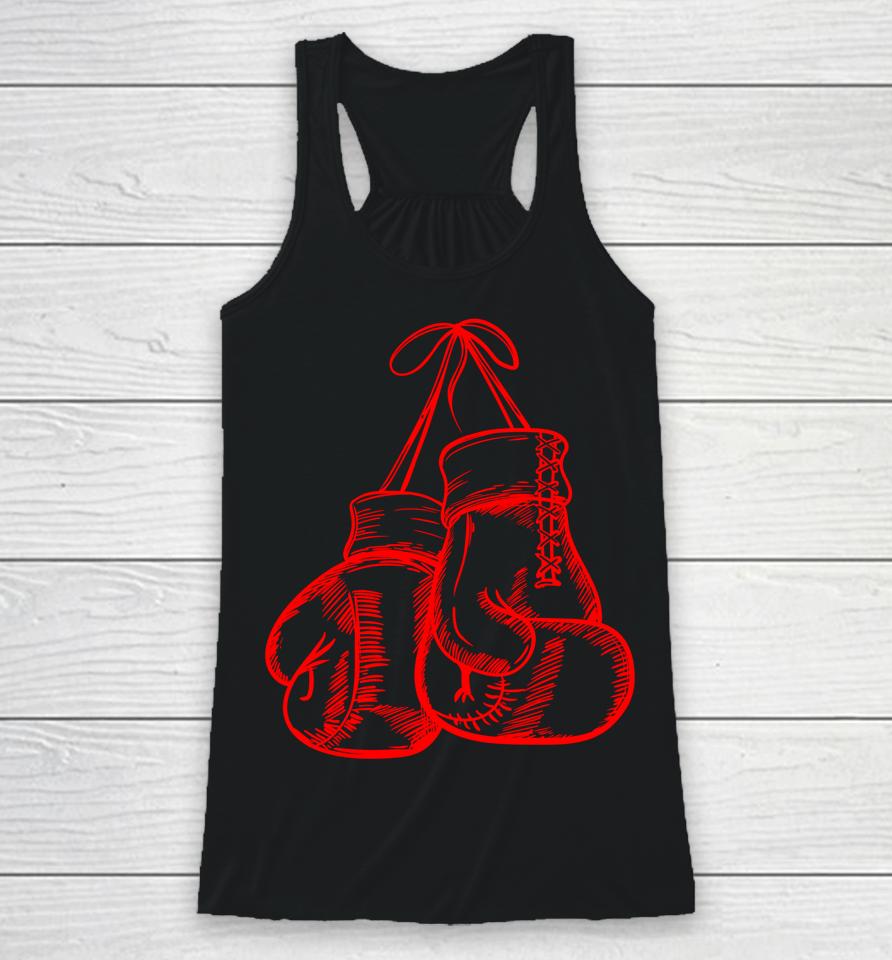 Retro Love Red Boxing Gloves Gifts Boxer Gift Racerback Tank