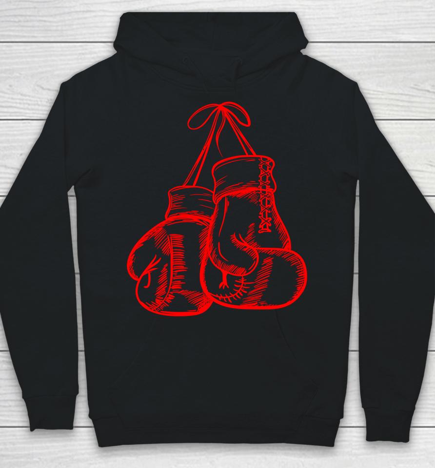 Retro Love Red Boxing Gloves Gifts Boxer Gift Hoodie