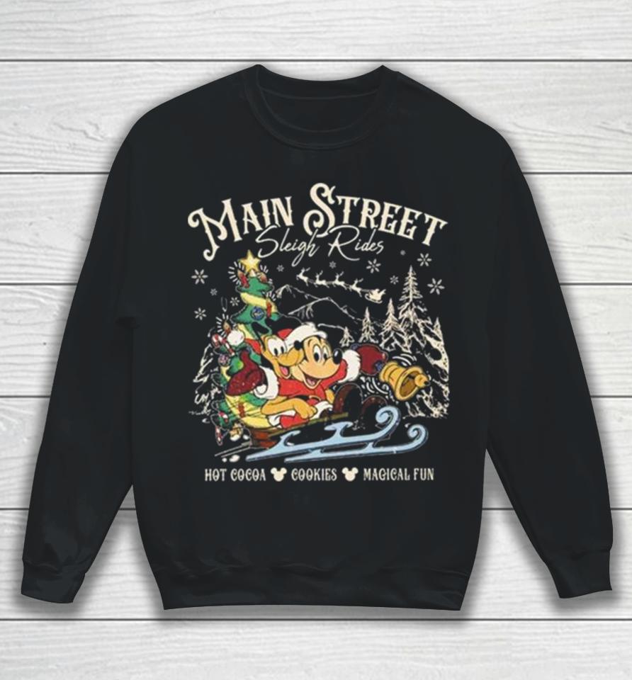 Retro Main Street Sleigh Rides Merry Christmas Sweatshirt