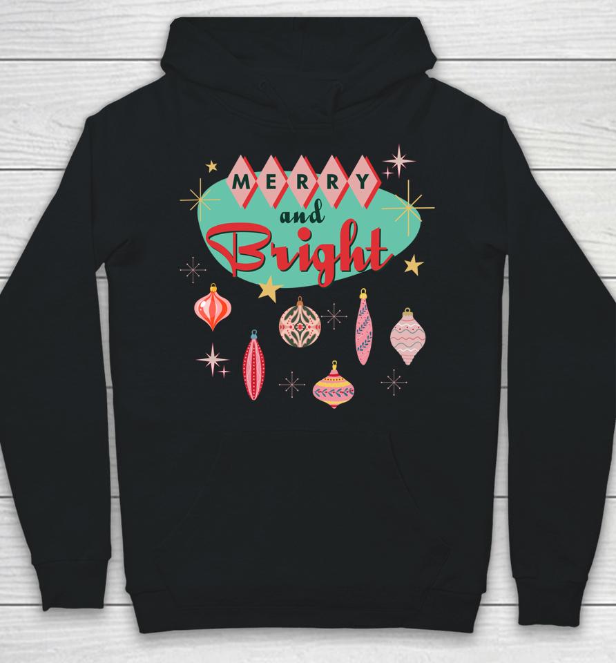 Retro Merry And Bright Mid-Century Modern Christmas Ornament Hoodie