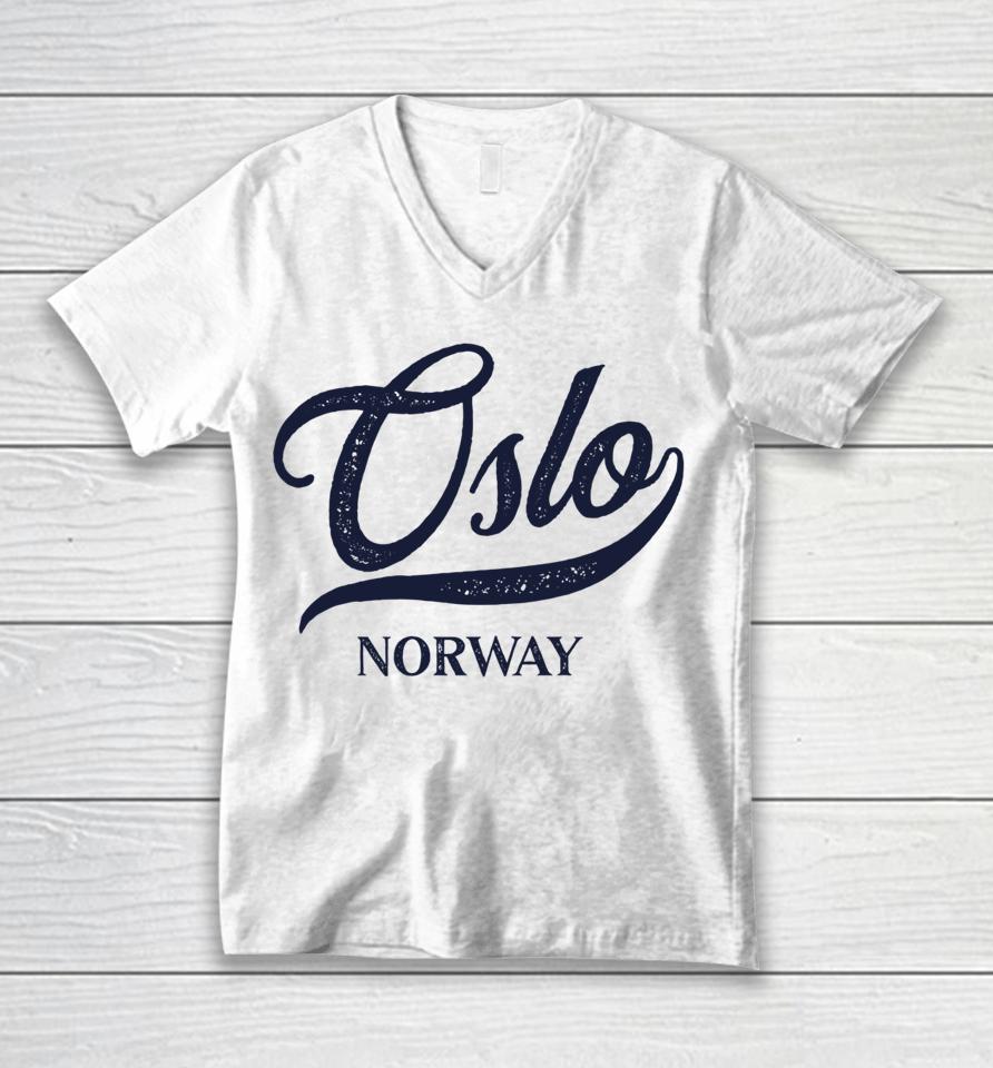 Retro Norway City Vintage Oslo Unisex V-Neck T-Shirt