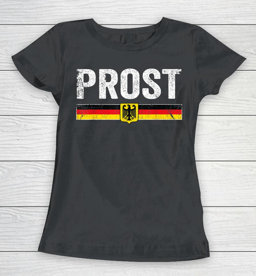 Retro Oktoberfest German Flag Prost Women T-Shirt
