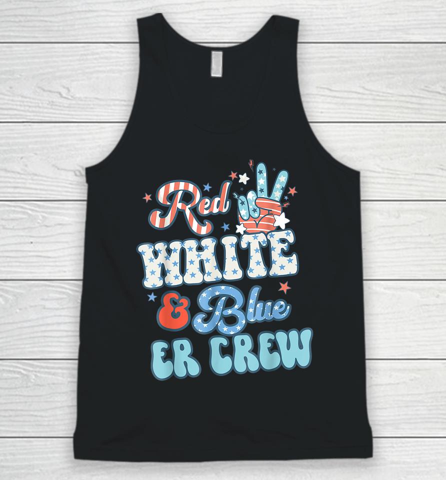 Retro Red White And Blue Er Crew Nurse 4Th Of July Unisex Tank Top