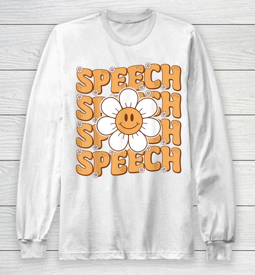 Retro Speech Therapy Speech Language Pathologist Therapist Long Sleeve T-Shirt