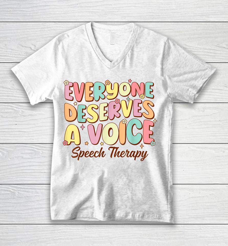 Retro Speech Therapy Speech Language Pathologist Therapist Unisex V-Neck T-Shirt