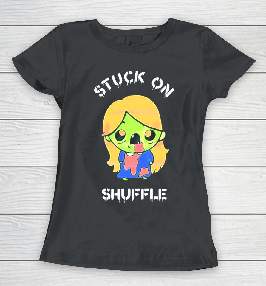 Retro Stuck On Shuffle Svg Halloween Character Women T-Shirt
