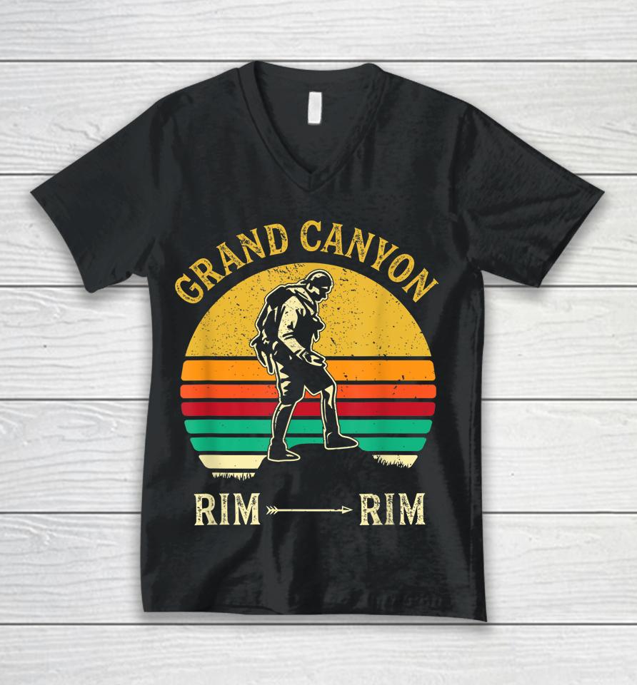 Retro Style Grand-Canyon Hiking Unisex V-Neck T-Shirt
