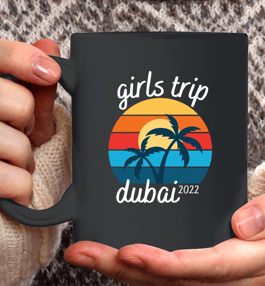 Retro Sunset Beach Girls Trip Dubai 2022 Summer Vacation Coffee Mug