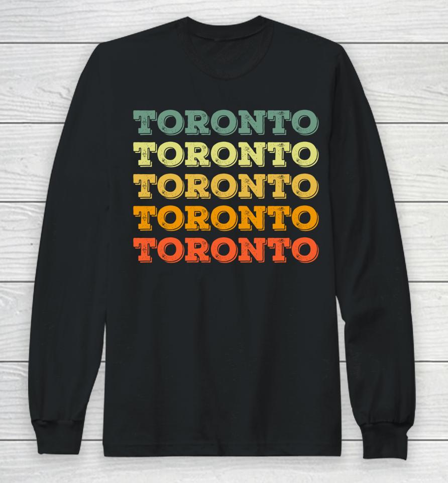 Retro Toronto Canada - Vintage Traveler Long Sleeve T-Shirt
