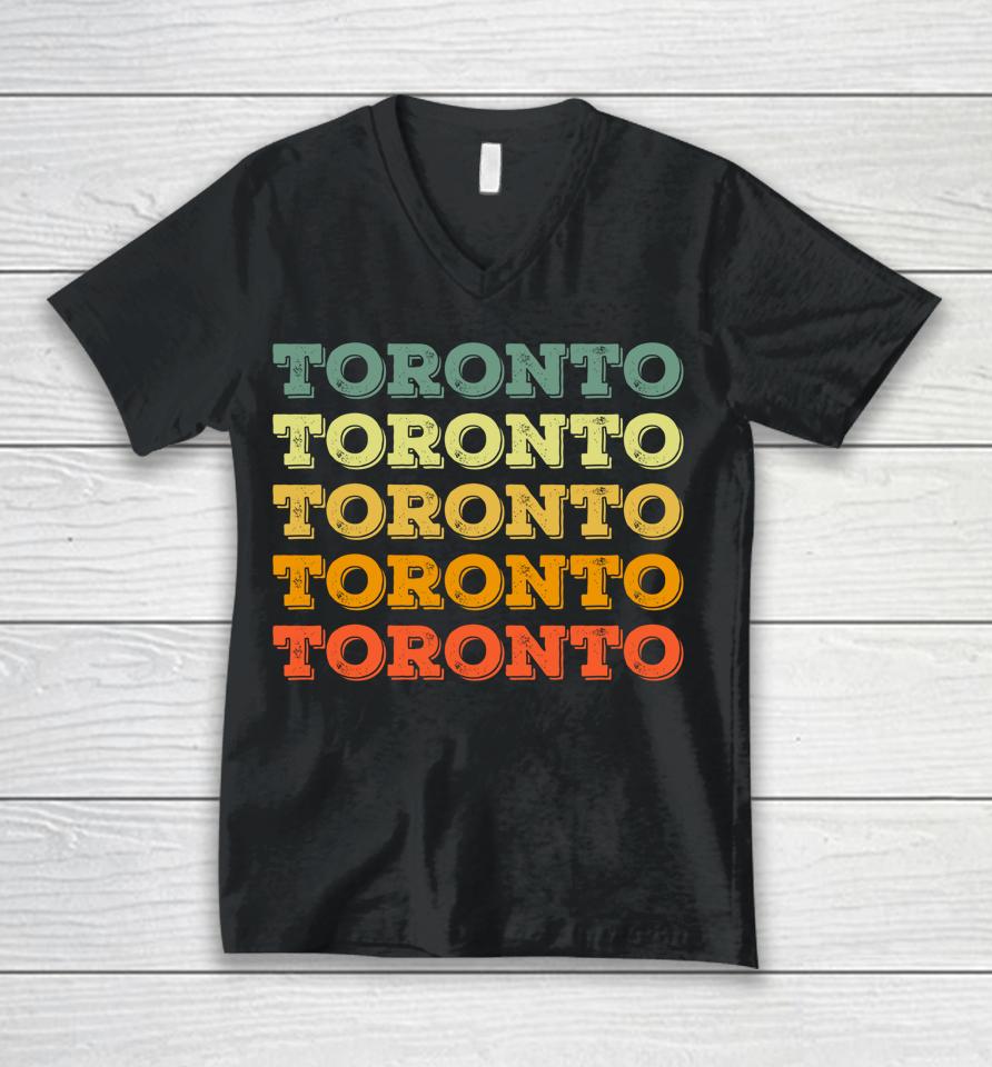 Retro Toronto Canada - Vintage Traveler Unisex V-Neck T-Shirt