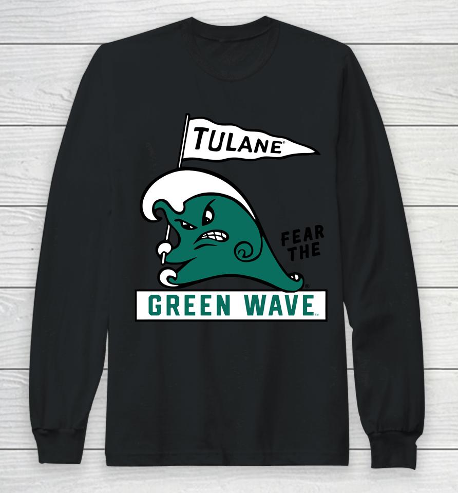 Retro Tulane Green Wave Long Sleeve T-Shirt