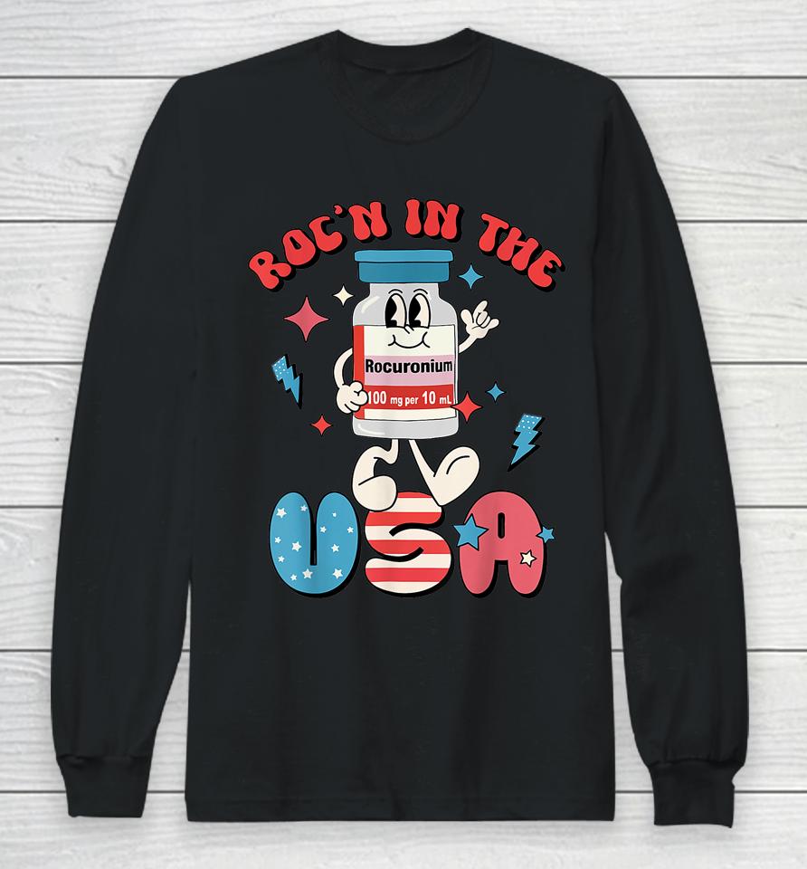 Retro Vial Roc'n In The Usa Happy 4Th Of July Vibes Long Sleeve T-Shirt