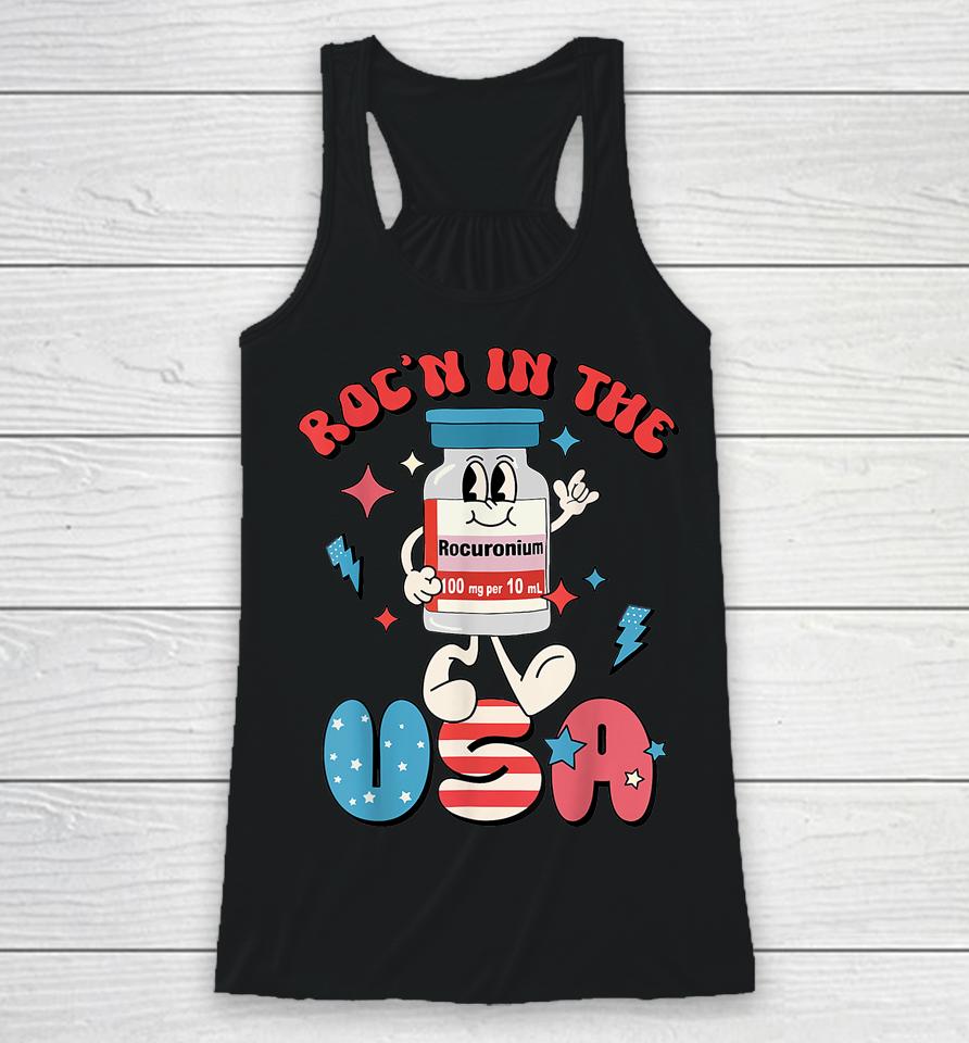 Retro Vial Roc'n In The Usa Happy 4Th Of July Vibes Racerback Tank