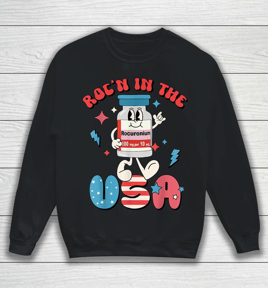 Retro Vial Roc'n In The Usa Happy 4Th Of July Vibes Sweatshirt