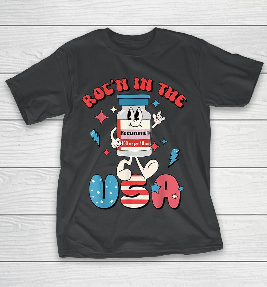 Retro Vial Roc'n In The Usa Happy 4Th Of July Vibes T-Shirt