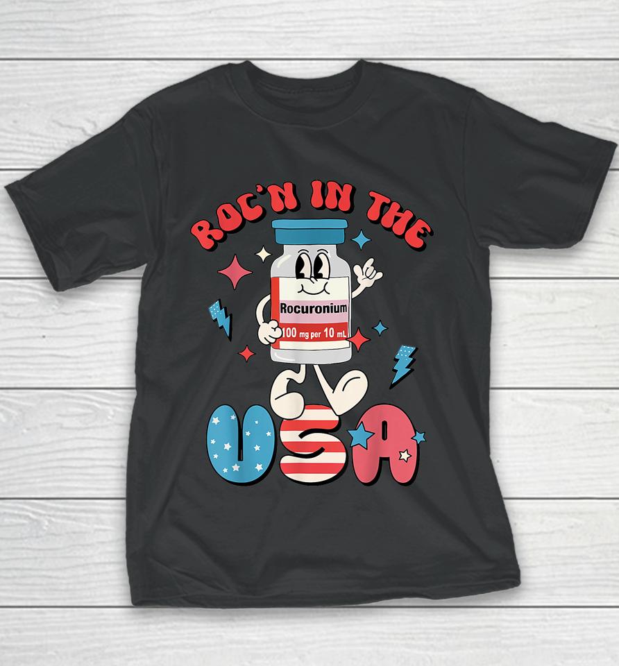Retro Vial Roc'n In The Usa Happy 4Th Of July Vibes Youth T-Shirt