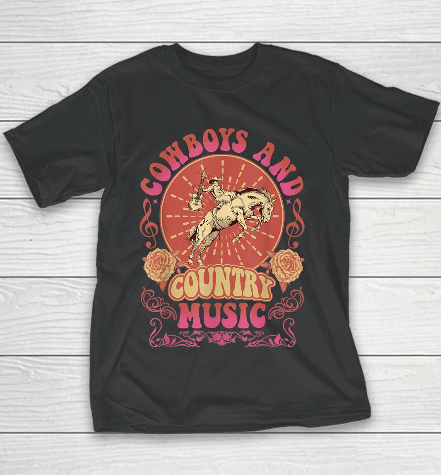 Retro Vintage Cowboys And Country Music Youth T-Shirt