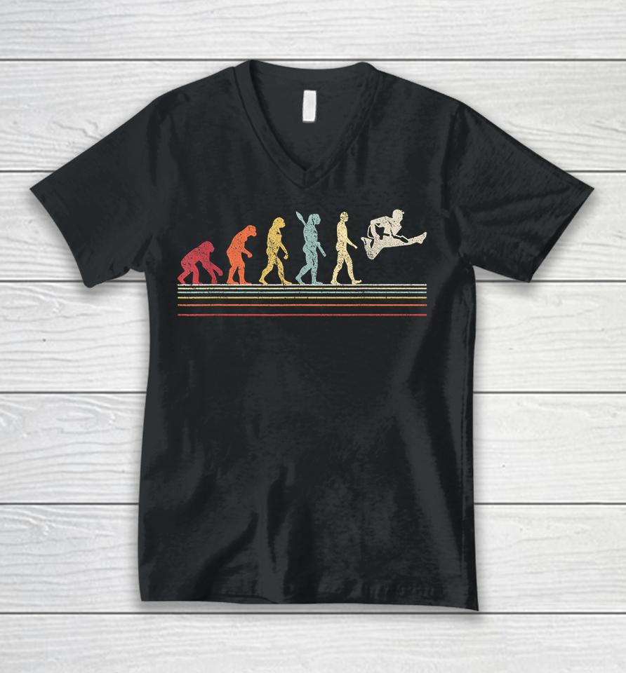 Retro Vintage Evolution Of Man Guitar Unisex V-Neck T-Shirt