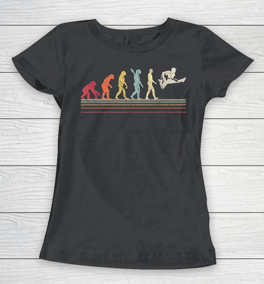Retro Vintage Evolution Of Man Guitar Women T-Shirt