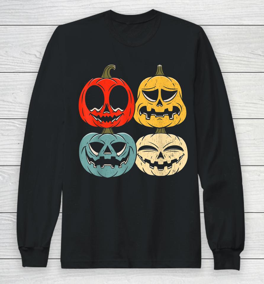 Retro Vintage Halloween Pumpkin Long Sleeve T-Shirt