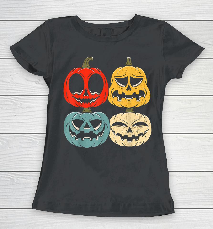 Retro Vintage Halloween Pumpkin Women T-Shirt