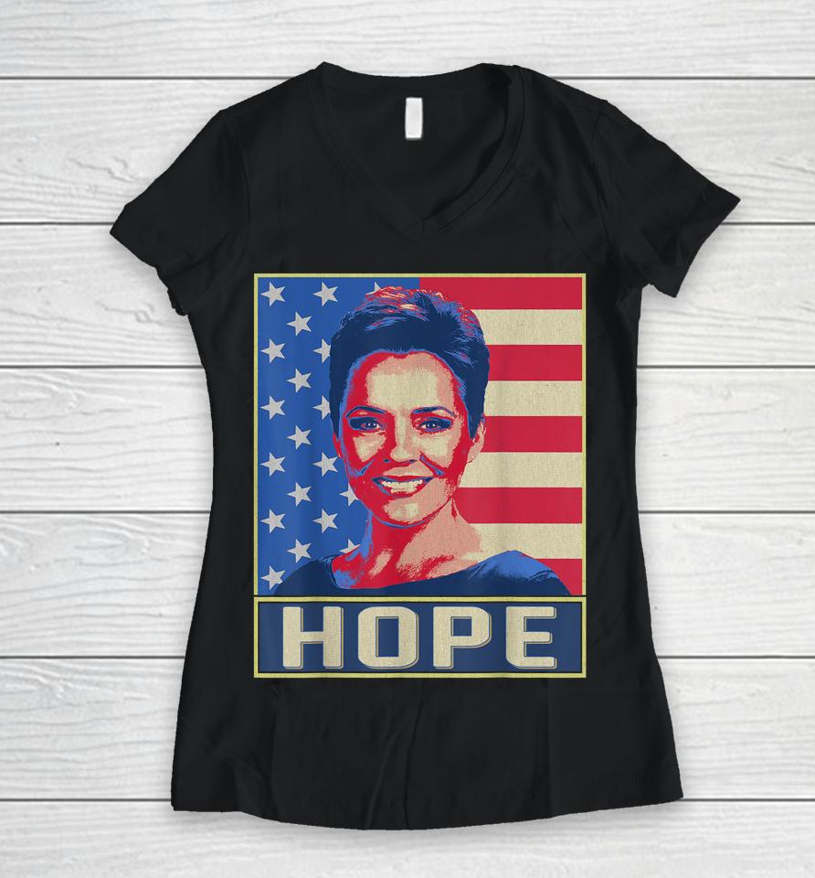 Retro Vintage Hope Vice President Kari Lake Election 2024 Women V-Neck T-Shirt