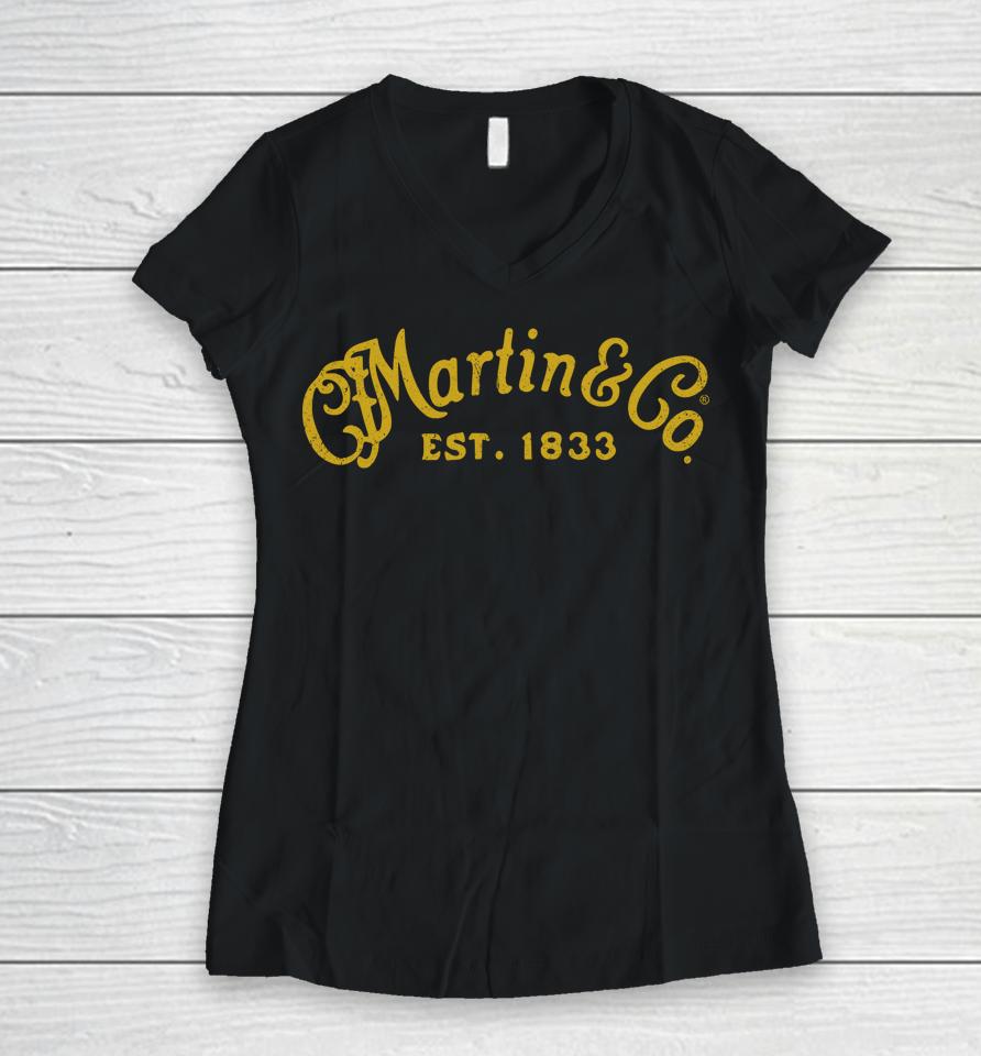 Retro Vintage Martin Guitar Co American Legend Classic Women V-Neck T-Shirt
