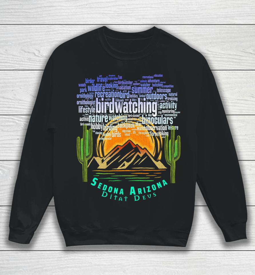 Retro Vintage Sedona Arizona Birder Hiking Sunset Dawn Sweatshirt