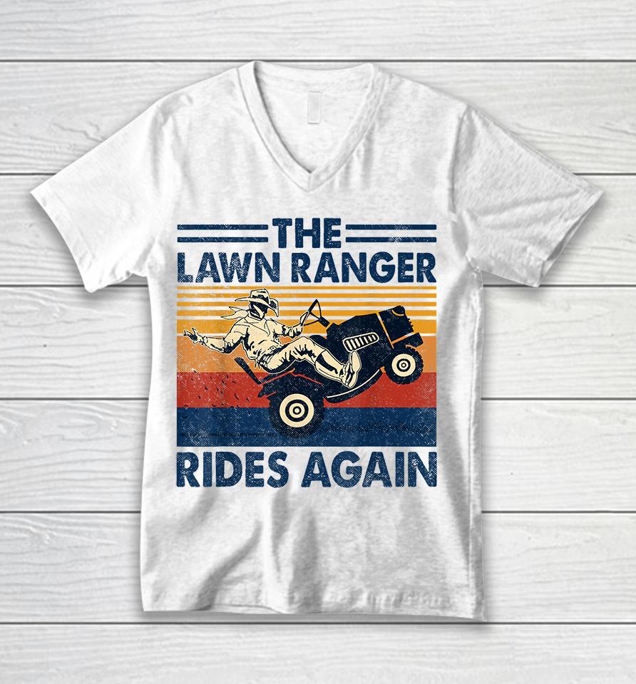 Retro Vintage The Lawn Ranger Rides Again Unisex V-Neck T-Shirt
