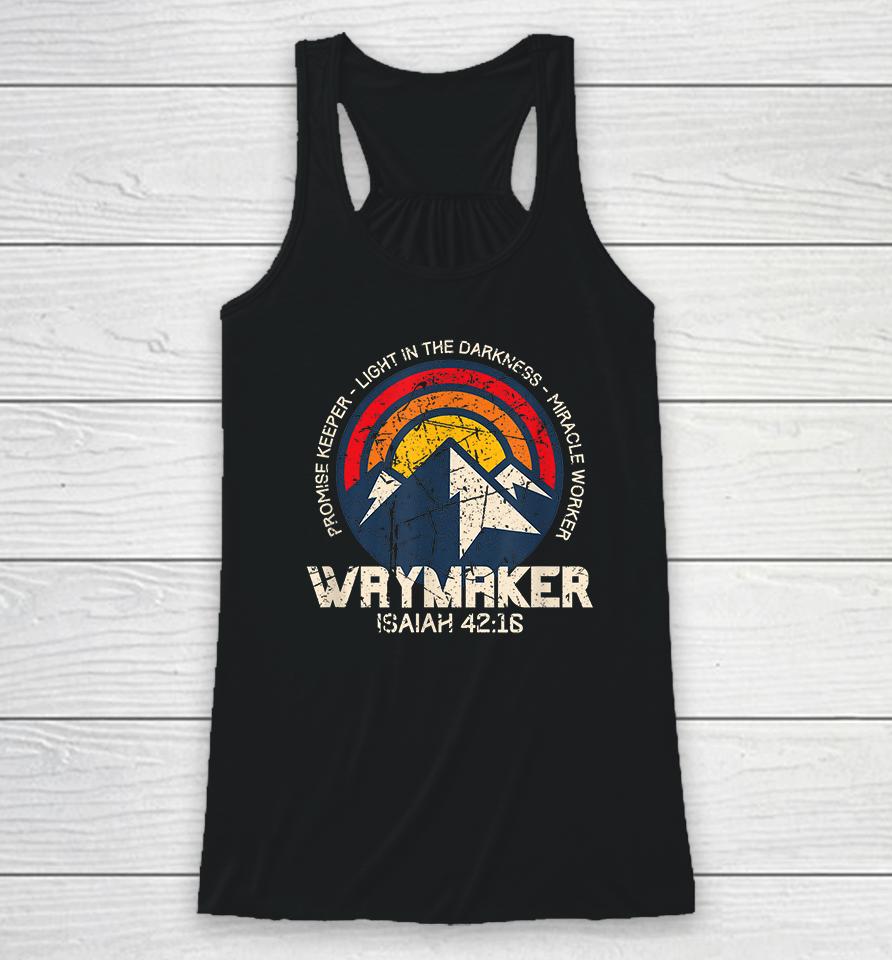 Retro Waymaker Promise Keeper Miracle Worker Christian Racerback Tank