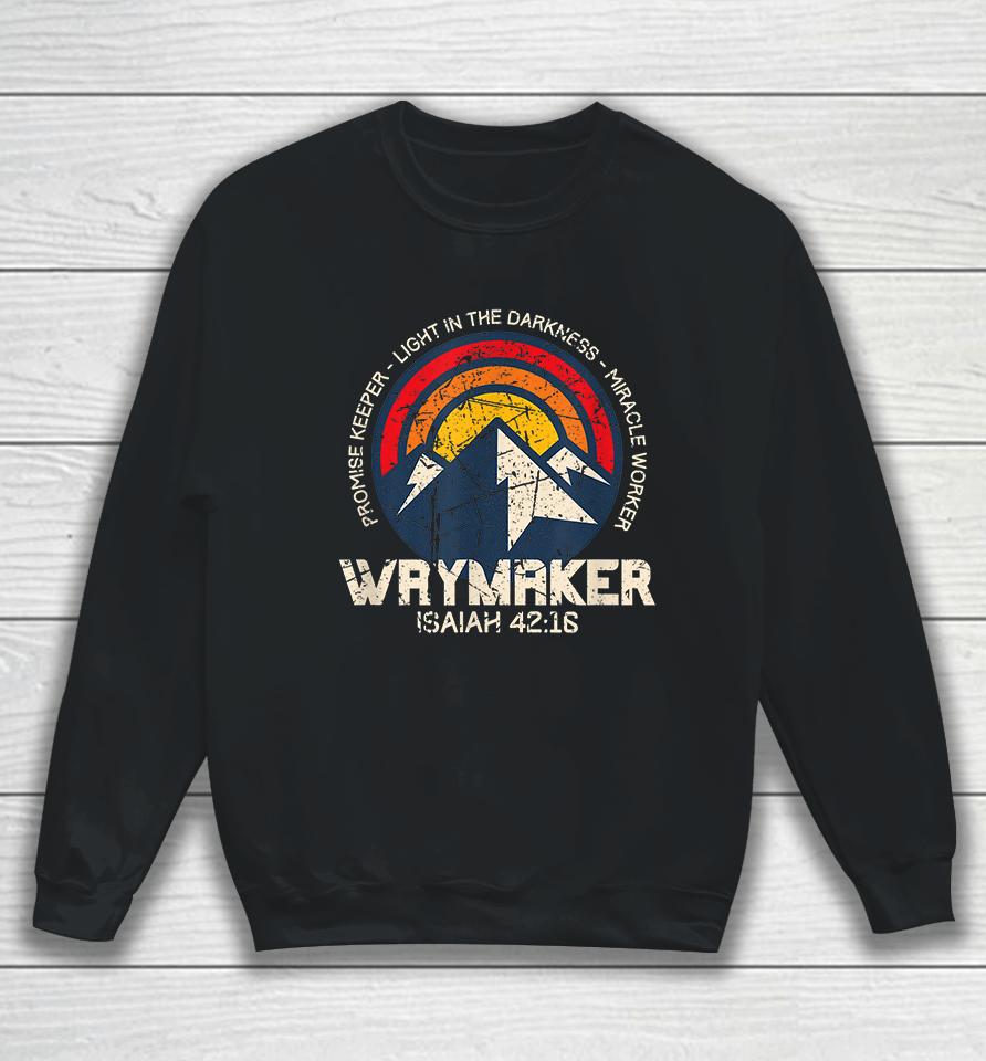 Retro Waymaker Promise Keeper Miracle Worker Christian Sweatshirt