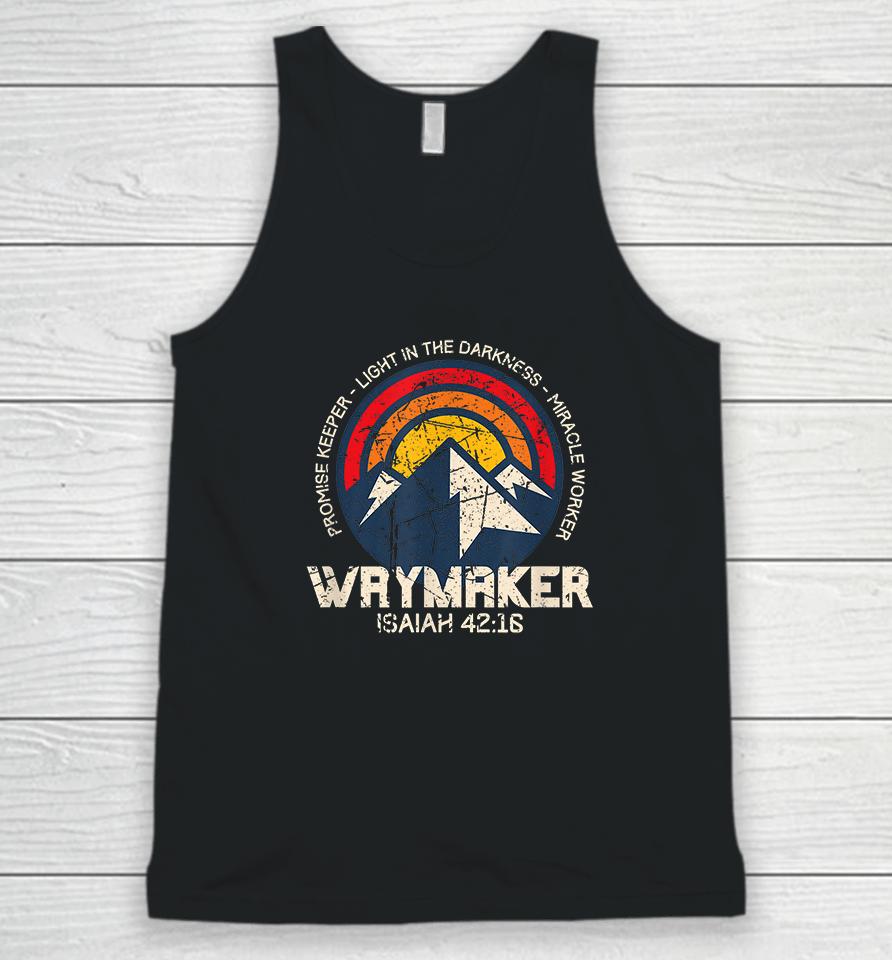 Retro Waymaker Promise Keeper Miracle Worker Christian Unisex Tank Top