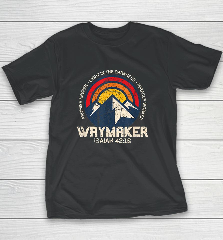 Retro Waymaker Promise Keeper Miracle Worker Christian Youth T-Shirt