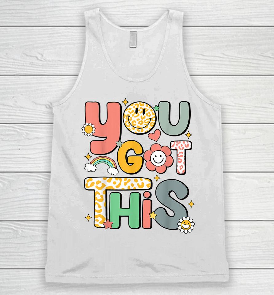 Retro You Got This Leopard, Motivational Testing Day Unisex Tank Top