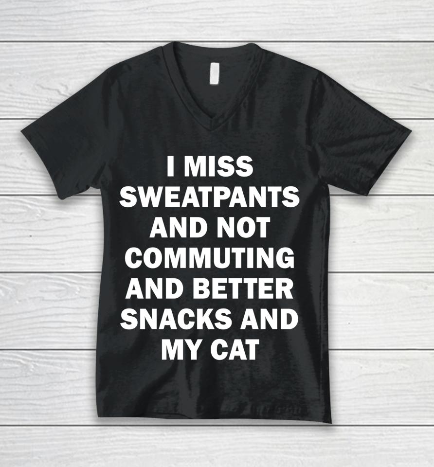 Return To Office Saying #Rto Work Miss Sweatpants Cat Unisex V-Neck T-Shirt