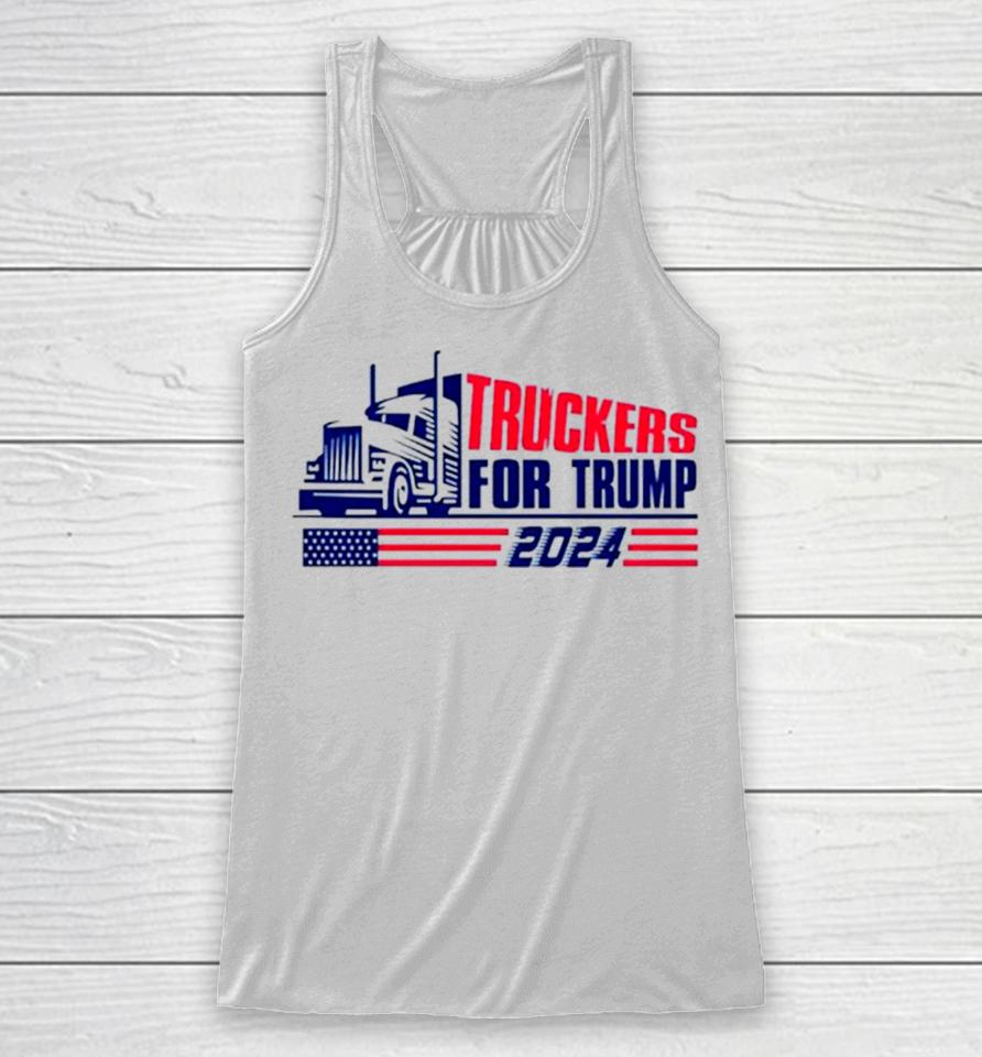 Return Truckers For Trump American Flag 2024 Racerback Tank