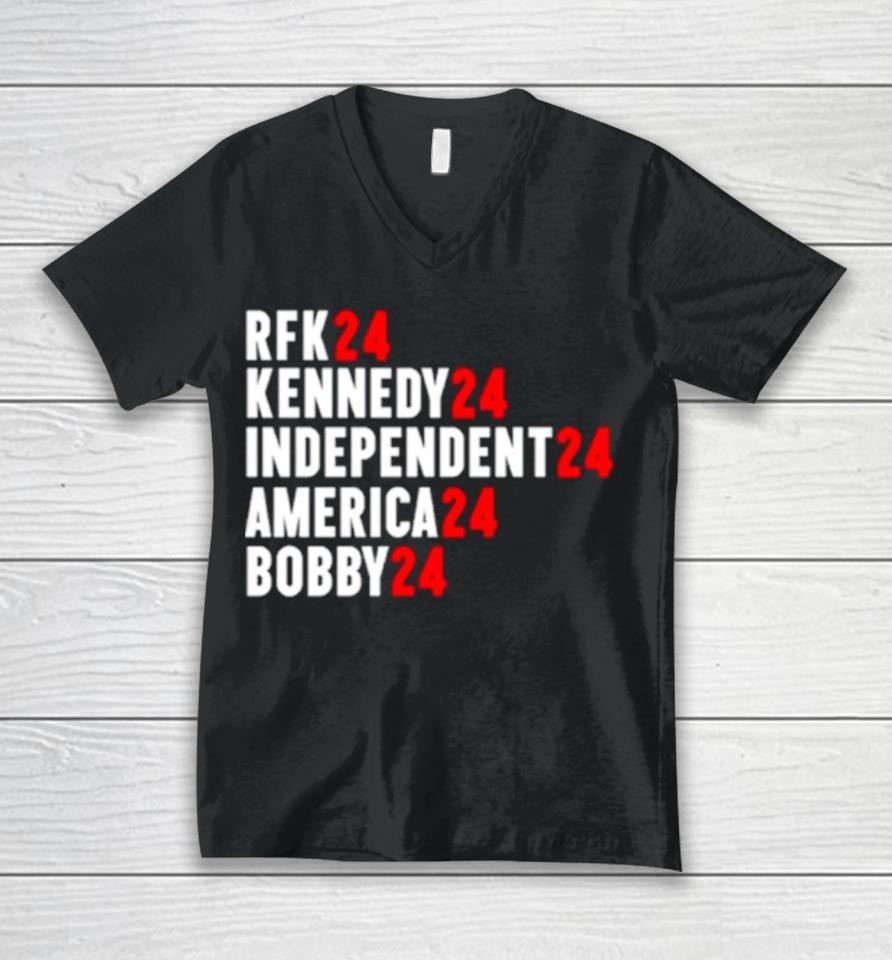 Rfk 24 Kennedy 24 Independent 24 America 24 Bobby 24 Unisex V-Neck T-Shirt